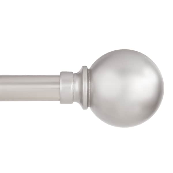 Kenney Mfg Kenney Mercer 3/4" Standard Decorative Window Curtain Rod, 66-120", Brushed Nickel KN80103NP - main